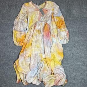 Bl^nk London Dress Womens Small Pink Combo Tie Dye Maxi Long Boho Festival